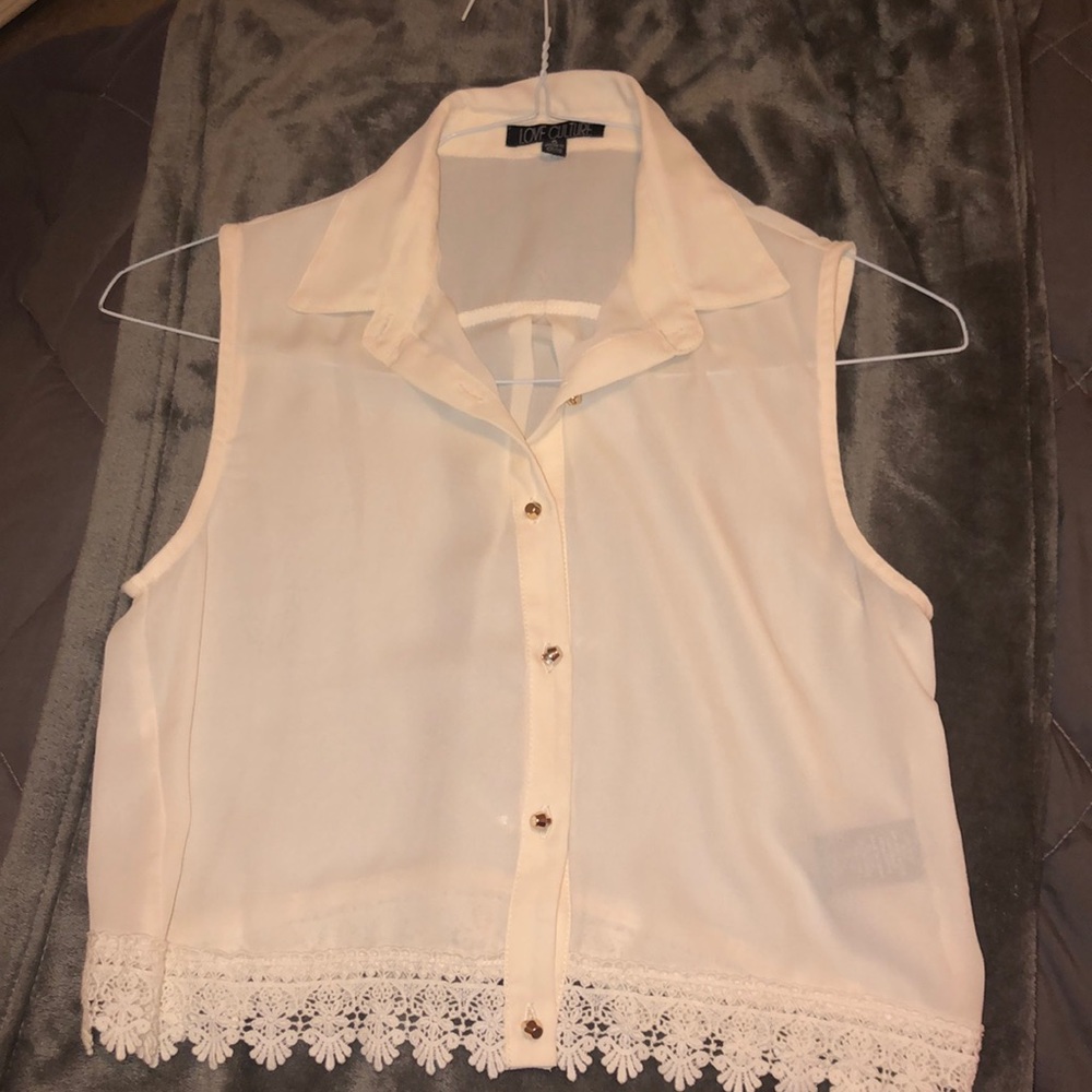 Sheer beige crop top